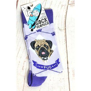 Sock Atomica Cotton Novelty Socks - One Size Fits Most, Custom Pug Graphic